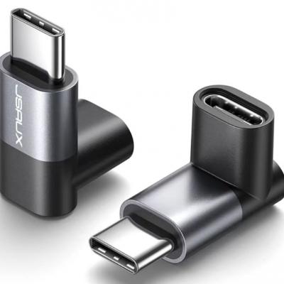 90 度 USB-C 公头到 USB-C 母头