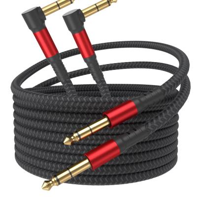 Right Angle 6.35mm Male Jack Stereo Audio Cable